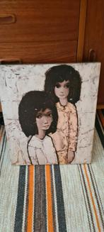 Vintage Deense Jef Wauters print op hout, schilderij retro, Ophalen of Verzenden, Gebruikt, Print, Minder dan 50 cm