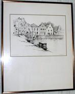 Aquarel "Maliesingel Utrecht" van N. Woudenberg, gesigneerd, Antiek en Kunst, Kunst | Schilderijen | Klassiek, Ophalen