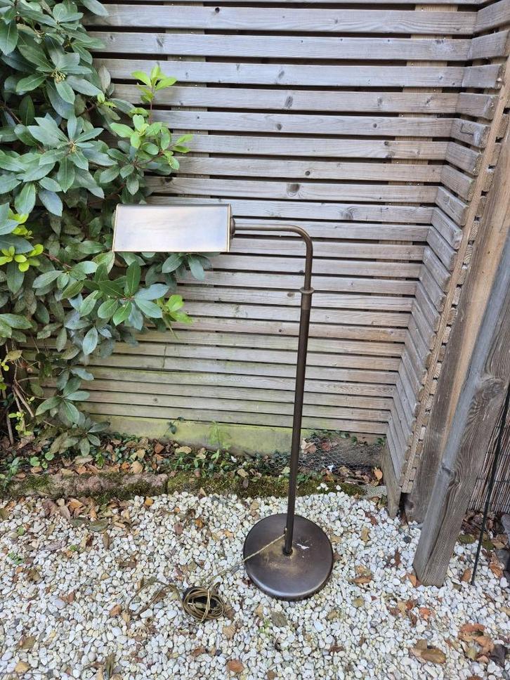 Vintage - Vloerlamp - Leeslamp -Notaris vloerlamp - Brons, Huis en Inrichting, Lampen | Vloerlampen, Gebruikt, 100 tot 150 cm