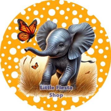 LF6122 ouwel olifant 20x4,7cm eetbare cupcake rondjes vers  beschikbaar voor biedingen