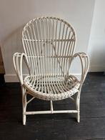 Vintage rotan stoel, Huis en Inrichting, Stoelen, Riet of Rotan, Gebruikt, Wit, Ophalen