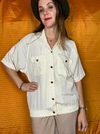 Vintage baggy blouse / shirt - crème - 40/L/large, Kleding | Dames, Blouses en Tunieken, Groen, Gedragen, Maat 38/40 (M), Vintage