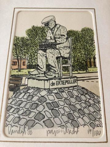 Litho Anna van Dijk Papendrecht Aaichie de Ertepeller 1986 beschikbaar voor biedingen