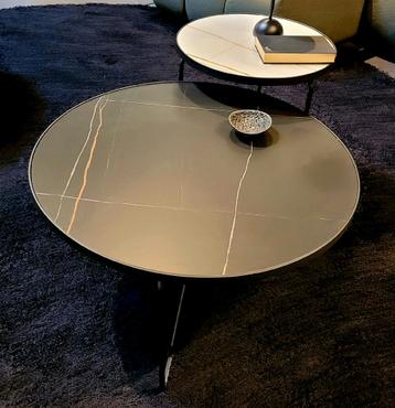 Ronde Koffie- en Bijzettafel Set - Keramisch Blad beschikbaar voor biedingen