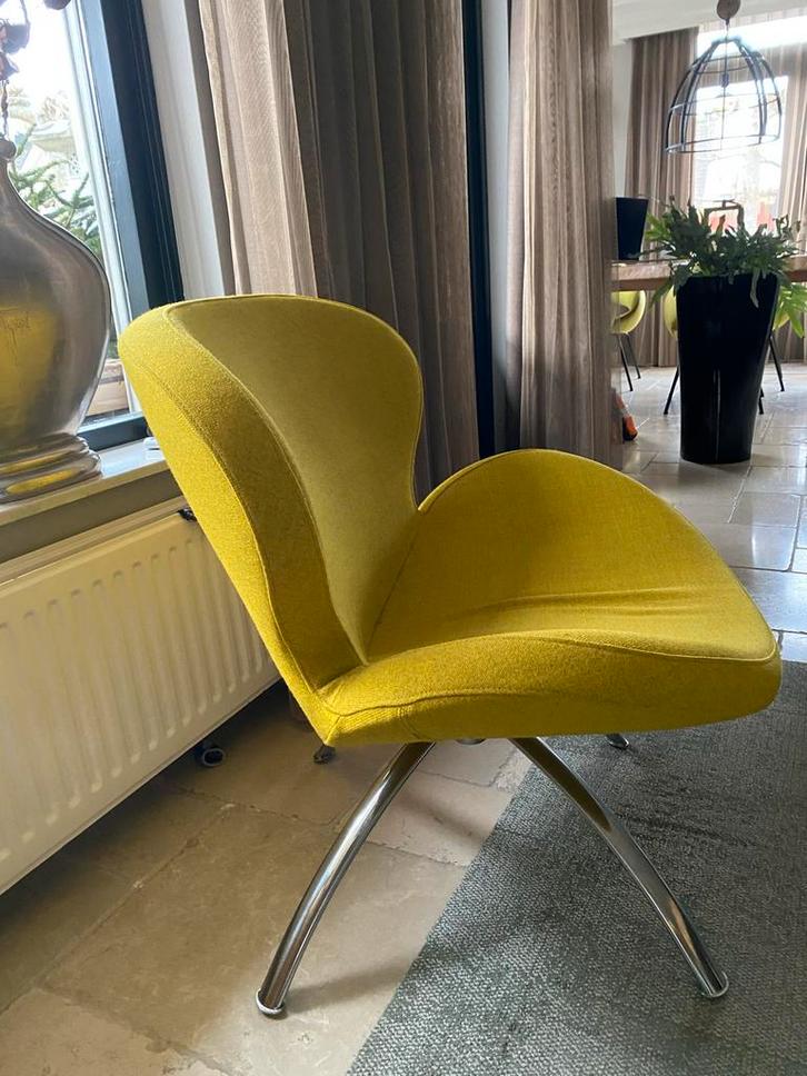 Gele Design Stoel, Huis en Inrichting, Stoelen, Gebruikt, Eén, Stof, Overige kleuren, Ophalen