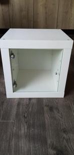 Wit kastje met glazen deurtje, hangend of staand, Ophalen, Minder dan 50 cm, Glas, Modern