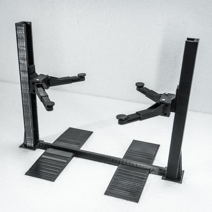 1:18 miniatuur tweekoloms hefbrug auto brug zwart diorama, Hobby en Vrije tijd, Modelauto's | 1:18, Nieuw, Auto, Overige merken