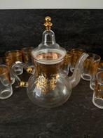 Marokkaanse theepot glas met theeglazen - Kan op vuur, Ophalen, Gebruikt