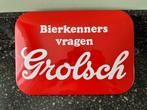 Schitterend emaille GROLSCH bord. Langcat., Ophalen of Verzenden, Gebruikt, Reclamebord