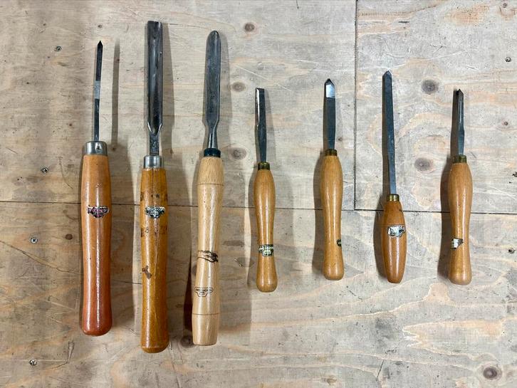 Set van 7 Nooitgedacht Houtbeitels, Doe-het-zelf en Verbouw, Gereedschap | Handgereedschap, Gebruikt, Ophalen of Verzenden