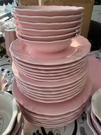 Roze Servies Borden Set, Huis en Inrichting, Keuken | Servies, Ophalen, Gebruikt, Bord(en), Effen