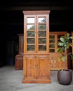 Antieke eikenhouten Vitrinekast | Smalle Buffetkast #2152, Ophalen of Verzenden