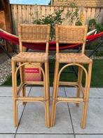 Vintage bambou manu rotan barkrukken, Met voetsteun, Verzenden, Hout, 60 tot 90 cm