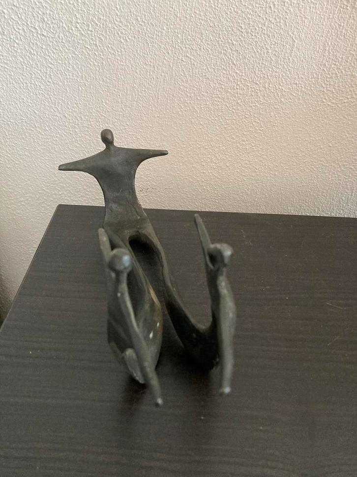 Bronzen Wijnfleshouder - Corry Ammerlaan Stijl, Antiek en Kunst, Kunst | Beelden en Houtsnijwerken, Ophalen of Verzenden