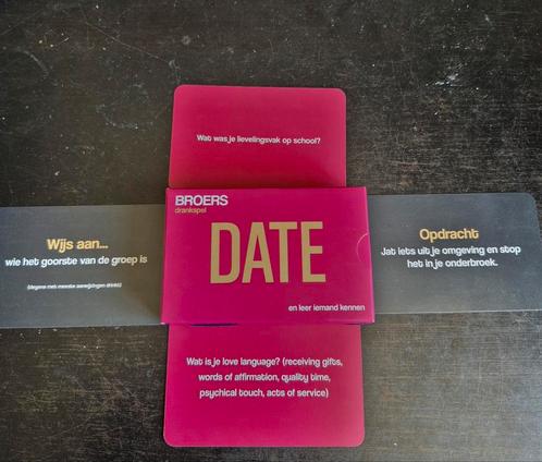 Fotos van het BROERS drankspel DATE or DIE 1.0, Hobby en Vrije tijd, Gezelschapsspellen | Kaartspellen, Nieuw, Ophalen of Verzenden