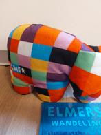 Elmer de olifant knuffel met boek morenso, Ophalen of Verzenden