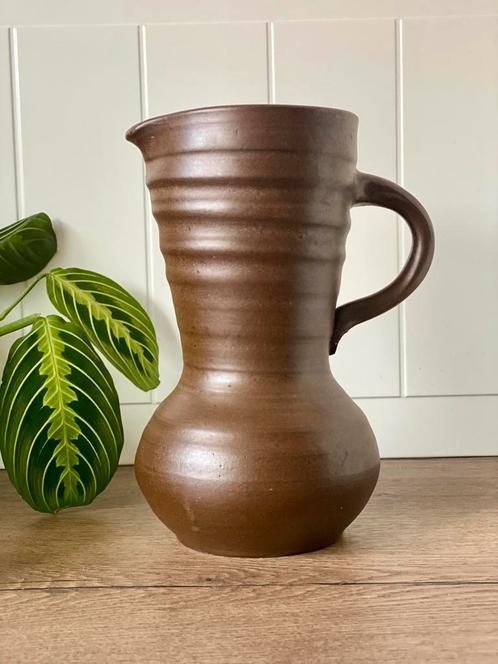 Aardewerk Vaas / Kan Bruin, Huis en Inrichting, Woonaccessoires | Vazen, Gebruikt, Overige kleuren, Minder dan 50 cm, Aardewerk of Porselein