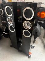 2 kef r500 speakers zwart, Zo goed als nieuw, 120 watt of meer, Front, Rear of Stereo speakers, Ophalen