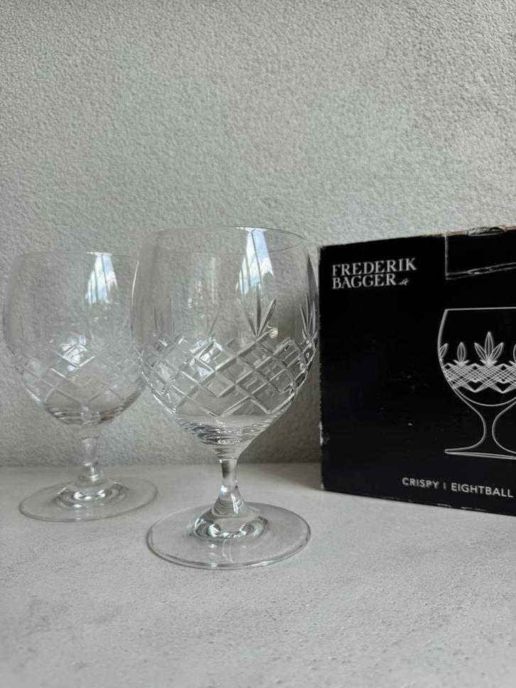 Frederik Bagger crispy eightball glazen set of 2, Verzamelen, Glas en Borrelglaasjes, Zo goed als nieuw, Ophalen of Verzenden