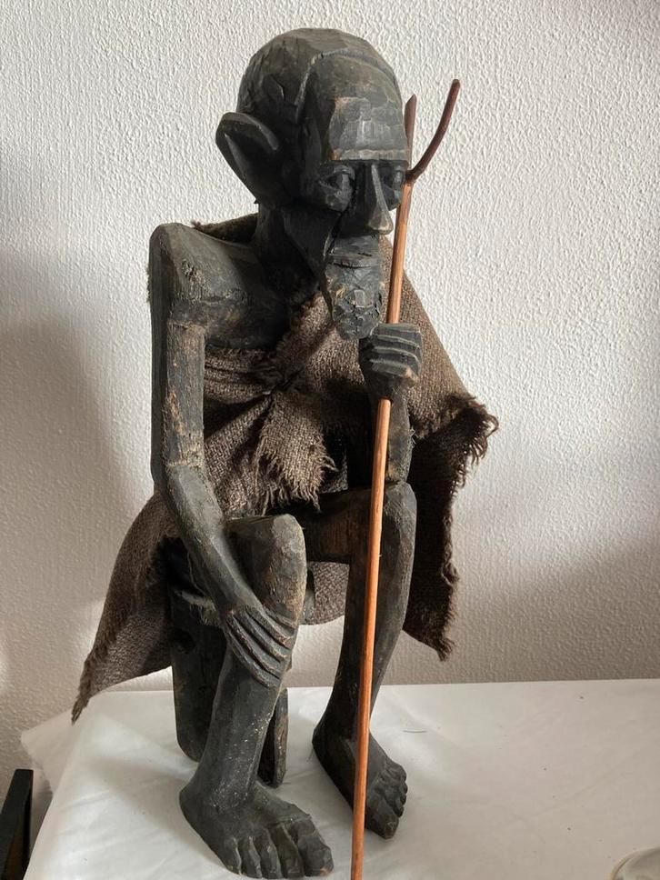 Afrikaans Houtsnijwerk Medicijnman Ghana, Antiek en Kunst, Kunst | Niet-Westerse kunst, Ophalen of Verzenden
