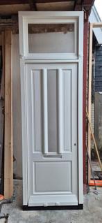 Voordeur met Kozijn - Hout/Glas, Doe-het-zelf en Verbouw, Deuren en Horren, 80 tot 100 cm, 215 cm of meer, Nieuw, Ophalen of Verzenden