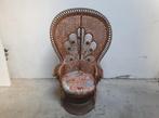 Vintage emmanuelle pauwenstoel - peacock chair, Ophalen, Gebruikt, Bruin, Vintage