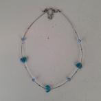 Ketting, stainless steel, aquablauw, Sieraden, Tassen en Uiterlijk, Kettingen, Overige materialen, Overige kleuren, Ophalen of Verzenden