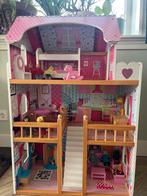 Te koop: poppenhuis, meubeltjes en Goki-poppetjes, Ophalen, Gebruikt, Poppenhuis