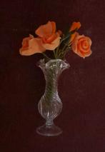 Miniatuur vaasje met oranje kleiroosjes 1:12, Verzamelen, Poppenhuizen en Toebehoren, Ophalen of Verzenden, Decoratie