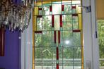 Antiek glas in lood, Art Deco, Ophalen, Gevelraam of Ruit, Glas in lood, 80 tot 120 cm