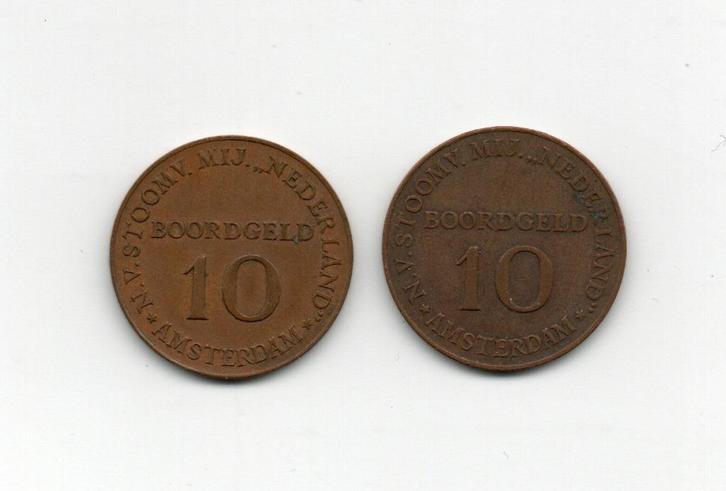 Boordgeld munten 10 cent 2 stuks, Postzegels en Munten, Munten | Nederland, Setje, 10 cent, Koningin Juliana, Verzenden