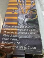 champagne glazen 2 stuks lang glas, Ophalen of Verzenden