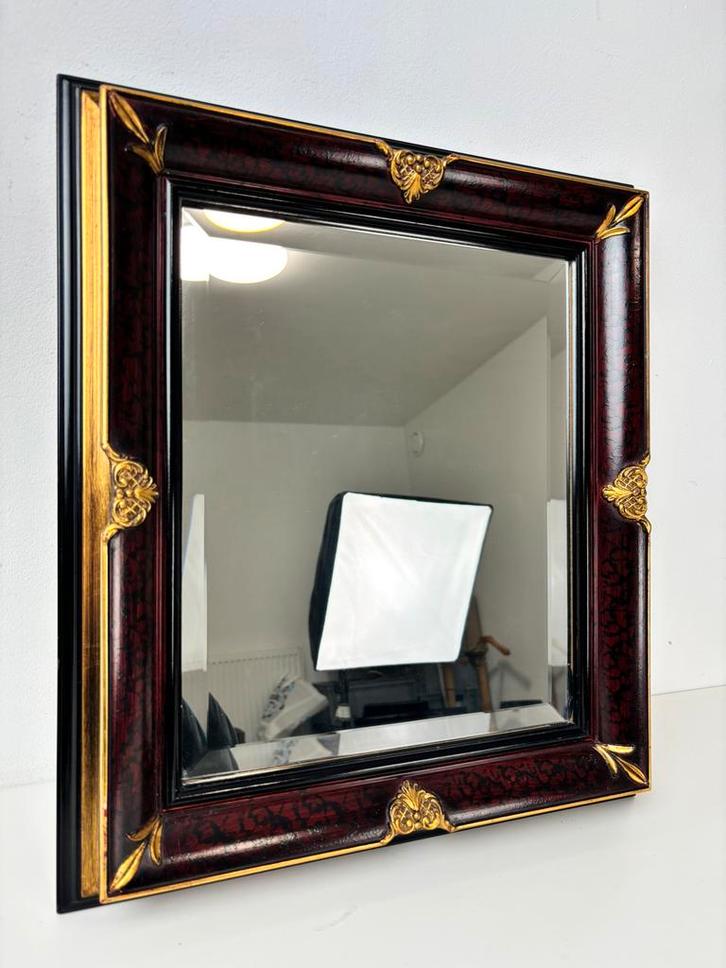 Hollandse vergulde rococo wandspiegel, Antiek en Kunst, Antiek | Spiegels, Rechthoekig, Ophalen of Verzenden