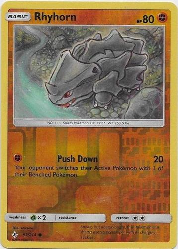 Unbroken Bonds,  Rhyhorn [reverse] 92/214 beschikbaar voor biedingen