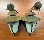 Vintage Franse Hanglampen Set, Ophalen of Verzenden, Gebruikt, Metaal