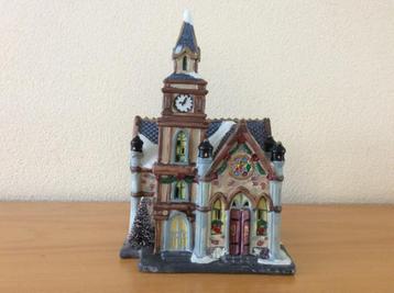 kerstdorp - porseleinen kerk -  beschikbaar voor biedingen