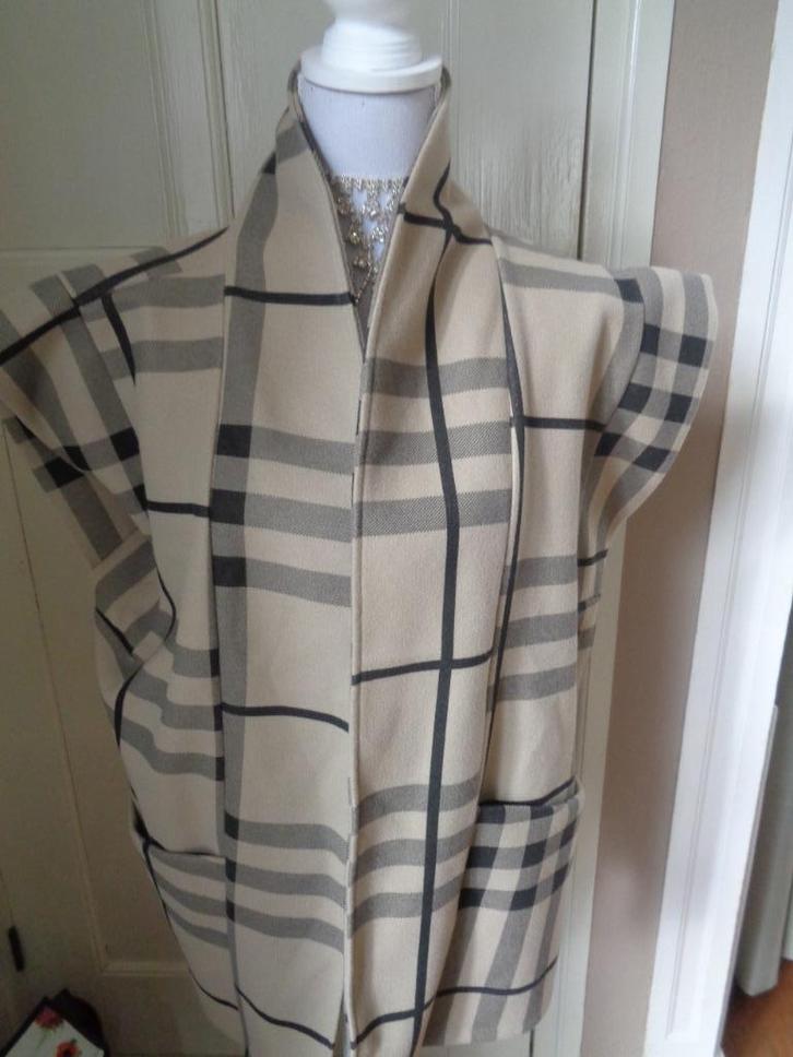 Engels  ruit jasje:mt XL, Kleding | Dames, Jasjes, Kostuums en Pakken, Zo goed als nieuw, Jasje, Maat 46/48 (XL) of groter, Beige