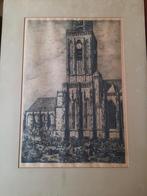 Ets van 1890 eiermarkt Deventer. Grote kerkhof., Antiek en Kunst, Ophalen
