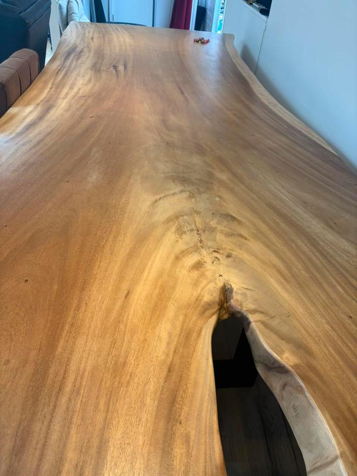 Boomstamtafel, Huis en Inrichting, Tafels | Eettafels, 100 tot 150 cm, 200 cm of meer, Vijf personen of meer, Rechthoekig, Overige materialen