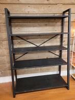 Zwarte industriële metalen kast stellingkast boekenkast, Ophalen, Gebruikt