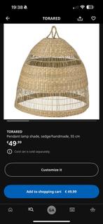 TORARED Hanglamp Sedge/Handmade - Inclusief zwart snoer, Huis en Inrichting, Lampen | Lampenkappen, Beige, Rond, Ophalen of Verzenden