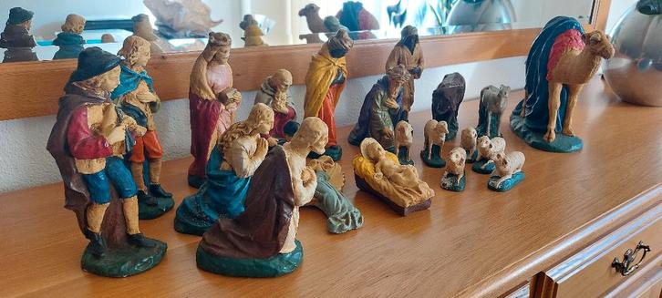 Grote antieke/vintage kerstgroep, Diversen, Kerst, Gebruikt, Ophalen