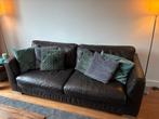 Bankstel bruin leer, Ophalen, Gebruikt, Rechte bank, 200 tot 250 cm