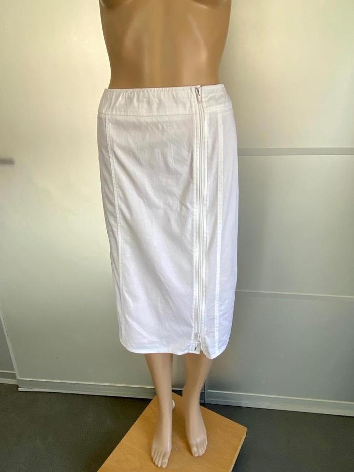 J388 Giorgia Grati maat 42=L designer rok rokje wit vintage, Kleding | Dames, Rokken, Zo goed als nieuw, Maat 42/44 (L), Wit, Knielengte