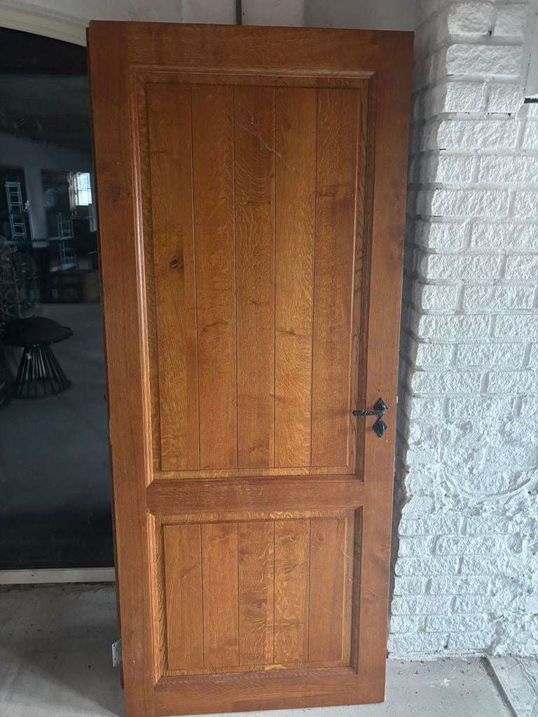 2 eiken binnendeuren, Ophalen, Zo goed als nieuw, Binnendeur, 200 tot 215 cm