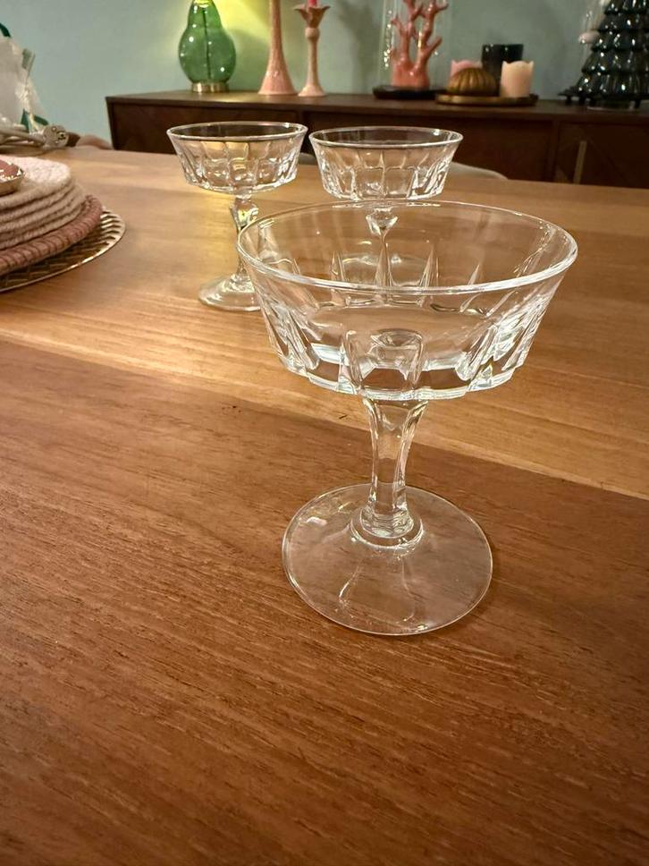 Antieke Kristallen Advocaat Glazen, Verzamelen, Glas en Borrelglaasjes, Gebruikt, Borrel- of Shotglas, Ophalen of Verzenden