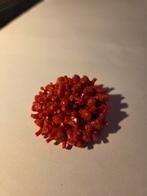oude celluloid koraal broche, Overige materialen, 4 tot 7 cm, Verzenden, Zo goed als nieuw