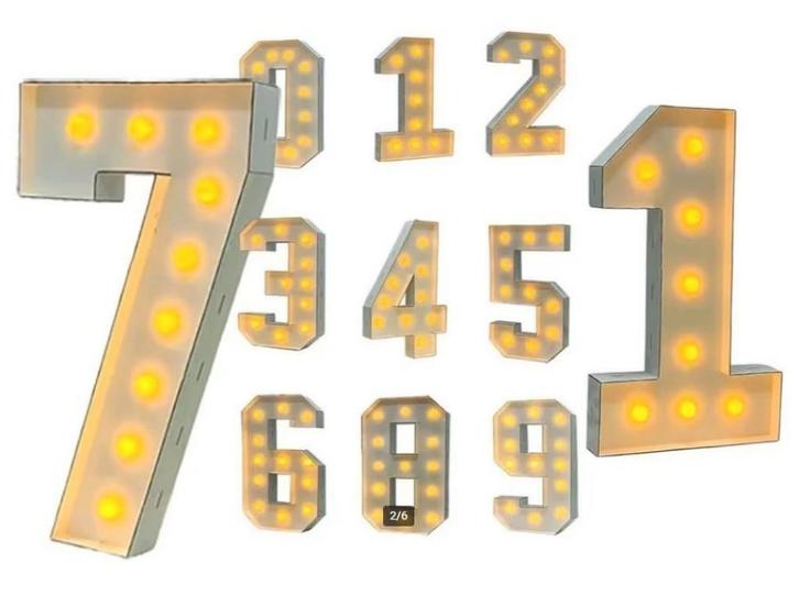 Alle lichtcijfers hebben wij op voorraad, Hobby en Vrije tijd, Feestartikelen | Verhuur, Zo goed als nieuw, Verjaardag, Ophalen