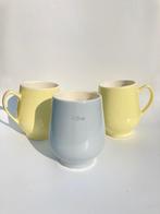 Vintage pastel servies 3 bolle buik bekers Petrus Regout, Overige materialen, N, Overige typen, Ophalen of Verzenden