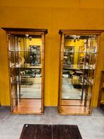 Twee Hollywood Regency bamboe vitrinekasten, Huis en Inrichting, Kasten | Vitrinekasten, Ophalen, Minder dan 100 cm, 25 tot 50 cm